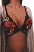 Sexy Black Lace Floral Embroidered Bralette Lingerie